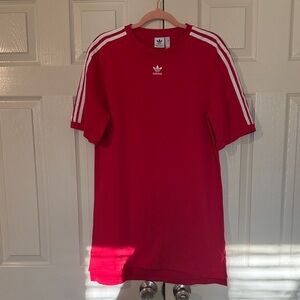Adidas Scarlet with White Accents t-shirt dress size small UK10